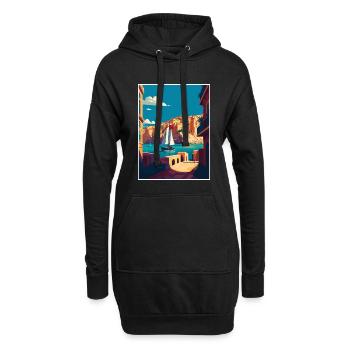 La Valette Malte Vintage voyage affiche WPA Souvenir - Sweat-shirt à capuche long Femme - noir - Devant