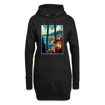 Kavala Grèce Décoration Vintage Voyage Affiche WPA - Sweat-shirt à capuche long Femme - noir - Devant