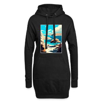 Insel Pag Kroatien Vintage Reiseposter Souvenir - Hoodie-Kleid - Schwarz - Vorne