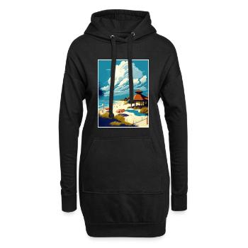 swinoujscie Pologne Affiche de voyage vintage Souvenir - Sweat-shirt à capuche long Femme - noir - Devant