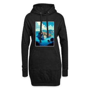 Île de Ciovo Croatie Vintage voyage affiche WPA Art - Sweat-shirt à capuche long Femme - noir - Devant
