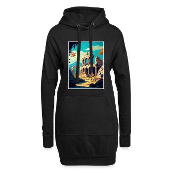 Termessos Turquie Vintage voyage affiche Souvenir - Sweat-shirt à capuche long Femme - noir - Devant