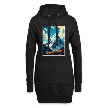 Cervin Suisse Vintage Affiche de voyage WPA - Sweat-shirt à capuche long Femme - noir - Devant