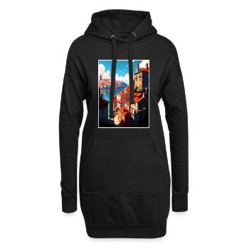 Porto Portugal Vintage Reiseposter WPA Souvenir - Hoodie-Kleid - Schwarz - Vorne