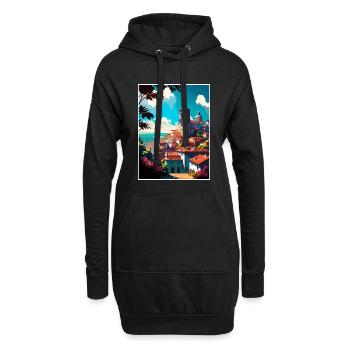 Viana Do Castelo Portugal Vintage Reiseposter - Hoodie-Kleid - Schwarz - Vorne