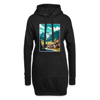 Klosters Serneus Schweiz Vintage Reiseposter - Hoodie-Kleid - Schwarz - Vorne