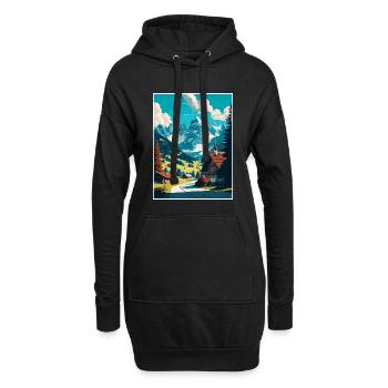 Gstaad Suisse Vintage Voyage Poster Souvenir - Sweat-shirt à capuche long Femme - noir - Devant