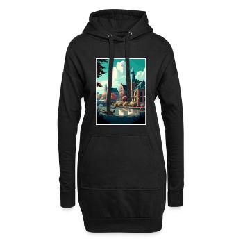 Zwolle Niederlande Vintage Reiseposter Souvenir - Hoodie-Kleid - Schwarz - Vorne