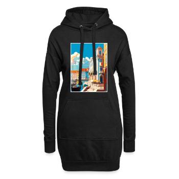 Aveiro Portugal Vintage voyage affiche WPA Souvenir - Sweat-shirt à capuche long Femme - noir - Devant