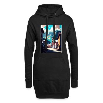 Schladming Autriche Vintage voyage affiche Souvenir - Sweat-shirt à capuche long Femme - noir - Devant