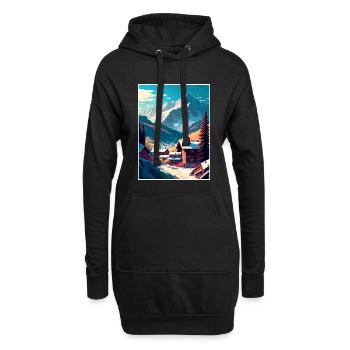 Seefeld Autriche Vintage voyage affiche WPA Souvenir - Sweat-shirt à capuche long Femme - noir - Devant
