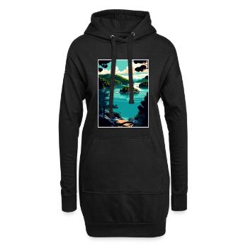 Mljet Nationalpark Kroatien Vintage Reiseposter - Hoodie-Kleid - Schwarz - Vorne
