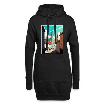 Linz Autriche Vintage voyage affiche WPA Souvenir - Sweat-shirt à capuche long Femme - noir - Devant