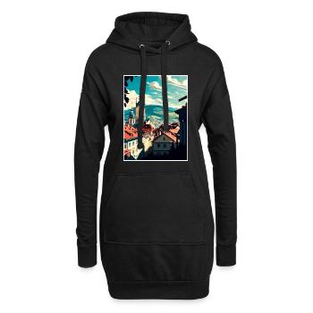 Graz Autriche Vintage voyage affiche WPA Souvenir - Sweat-shirt à capuche long Femme - noir - Devant