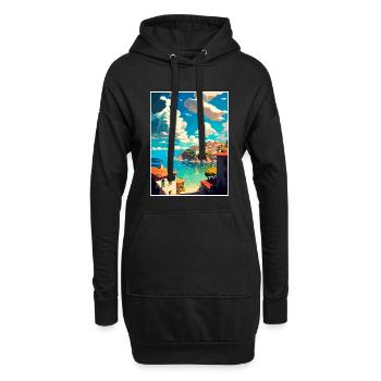 Vis Insel Kroatien Vintage Reiseposter Souvenir - Hoodie-Kleid - Schwarz - Vorne