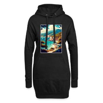 Lefkada Griechenland Dekoration Vintage Reise Poster - Hoodie-Kleid - Schwarz - Vorne