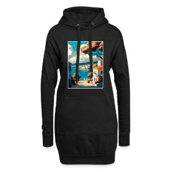 Spetses Griechenland Dekoration Vintage Reise Poster - Hoodie-Kleid - Schwarz - Vorne