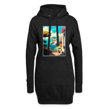 Milos Grèce Décoration Vintage Voyage Poster WPA - Sweat-shirt à capuche long Femme - noir - Devant
