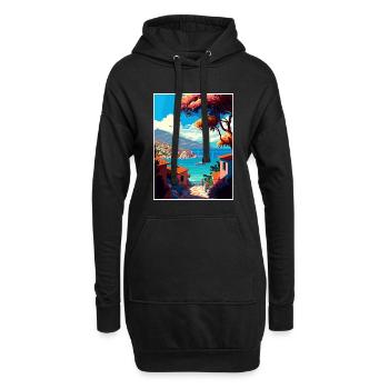 Lefkada Griechenland Dekoration Vintage Reise Poster - Hoodie-Kleid - Schwarz - Vorne
