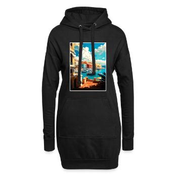 Heraklion Griechenland Dekoration Vintage Reiseposter - Hoodie-Kleid - Schwarz - Vorne