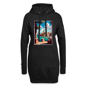 Chania Griechenland Dekoration Vintage Reiseposter WPA - Hoodie-Kleid - Schwarz - Vorne