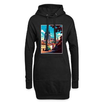 Brno République tchèque Vintage voyage affiche Souvenir - Sweat-shirt à capuche long Femme - noir - Devant