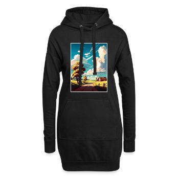 Skane Suède Affiche de voyage vintage WPA Souvenir - Sweat-shirt à capuche long Femme - noir - Devant