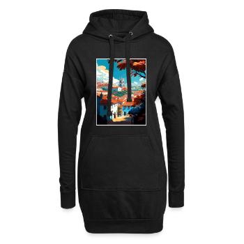 Tomar Portugal Vintage voyage affiche WPA Souvenir - Sweat-shirt à capuche long Femme - noir - Devant
