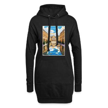 Château de Versailles Ouest décoration affiche de voyage - Sweat-shirt à capuche long Femme - noir - Devant