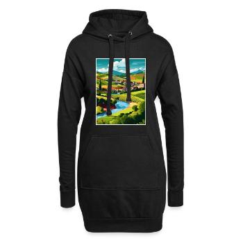 Vallée du Douro Portugal Vintage Travel Poster WPA - Sweat-shirt à capuche long Femme - noir - Devant