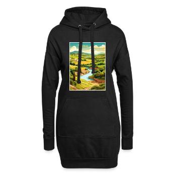 Vallée du Douro Portugal Vintage Travel Poster WPA - Sweat-shirt à capuche long Femme - noir - Devant