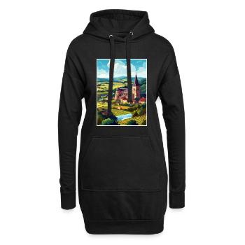 Dordogne Décoration Vintage Voyage Affiche Souvenir - Sweat-shirt à capuche long Femme - noir - Devant