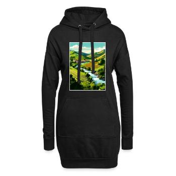 Vallée du Douro Portugal Vintage Travel Poster WPA - Sweat-shirt à capuche long Femme - noir - Devant
