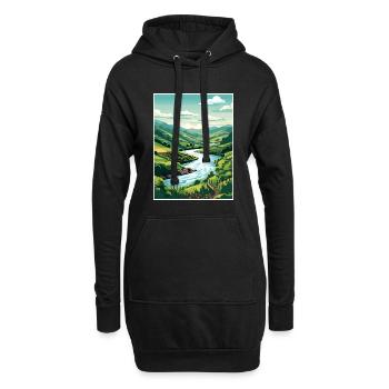 Vallée du Douro Portugal Vintage Travel Poster WPA - Sweat-shirt à capuche long Femme - noir - Devant