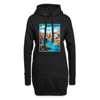 Crète Grèce Décoration Vintage Voyage Affiche WPA - Sweat-shirt à capuche long Femme - noir - Devant