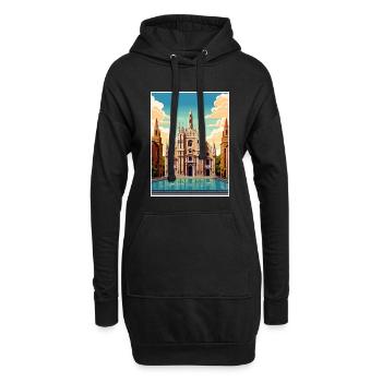 Milan Espagne Ibiza Vintage voyage affiche Souvenir - Sweat-shirt à capuche long Femme - noir - Devant