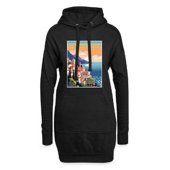 Amalfi Italie Décoration Vintage Voyage Affiche WPA - Sweat-shirt à capuche long Femme - noir - Devant