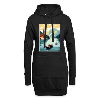 Comer See Italien Dekoration Vintage Reiseposter - Hoodie-Kleid - Schwarz - Vorne