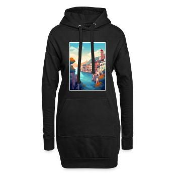 Amalfi Italie Décoration Vintage Voyage Affiche WPA - Sweat-shirt à capuche long Femme - noir - Devant