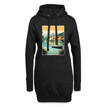 Comer See Italien Dekoration Vintage Reiseposter - Hoodie-Kleid - Schwarz - Vorne