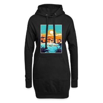 Ibiza Spanien Vintage Reiseposter WPA Souvenir - Hoodie-Kleid - Schwarz - Vorne
