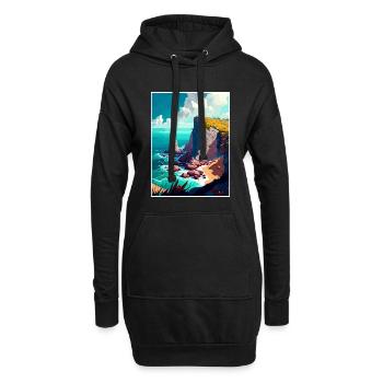 Cabo Da Roca Portugal Affiche de voyage Vintage WPA - Sweat-shirt à capuche long Femme - noir - Devant