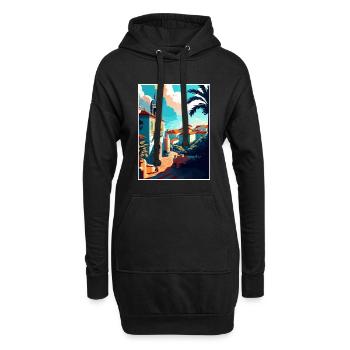 Sintra Portugal Vintage voyage affiche WPA Souvenir - Sweat-shirt à capuche long Femme - noir - Devant