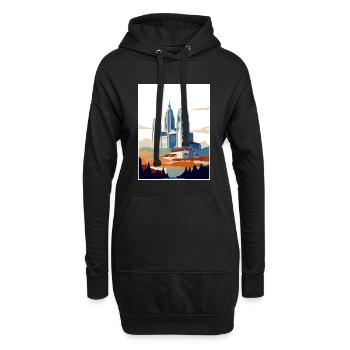 Santiago De Compostela Spanien Vintage Reiseposter - Hoodie-Kleid - Schwarz - Vorne