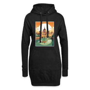 Budapest Ungarn Vintage Reiseposter Souvenir - Hoodie-Kleid - Schwarz - Vorne