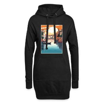 Crète Grèce Décoration Vintage Voyage Affiche WPA - Sweat-shirt à capuche long Femme - noir - Devant