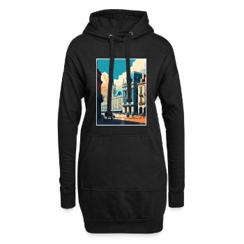Brüssel Belgien Vintage Reiseposter Souvenir - Hoodie-Kleid - Schwarz - Vorne