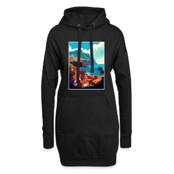 Madeira Portugal Vintage Reiseposter Souvenir - Hoodie-Kleid - Schwarz - Vorne
