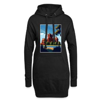 Château de Malbork Pologne Vintage voyage affiche WPA - Sweat-shirt à capuche long Femme - noir - Devant