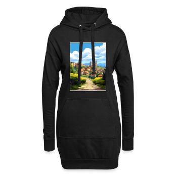 Bergamo Italien Vintage Reiseposter WPA Souvenir - Hoodie-Kleid - Schwarz - Vorne